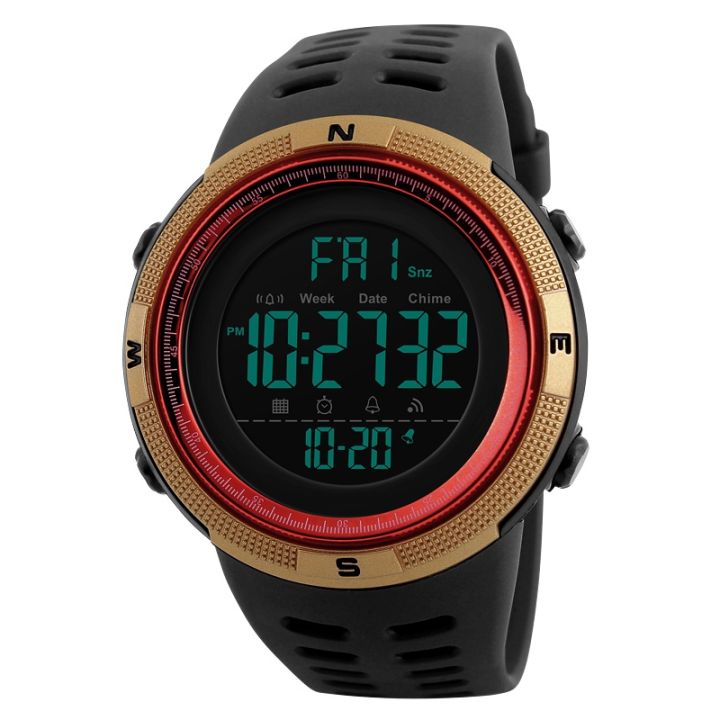 SKMEI 1251 Men Fashionable Outdoor 50m Waterproof Sports Digital Watch with PU Watchband
