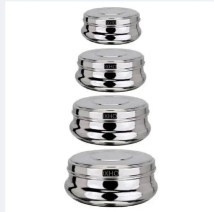 Stainless Steel High-Quality Steel Bowl Set With Lid - 4Pcs Bowl Set - Upgrade Your Kitchenware With This Stainless Steel Bowl Set
