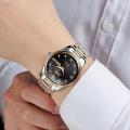 OPK Watch for Men Waterproof Sports  Stainless Steel Casual Watch Quartz Movement Dual Calendar Display Fashion Handsome and Cool White/Gold/Black. 