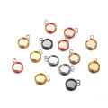 St.kunkka 20Pcs 8mm Round Silver Dome Base Tray Frame Pendant Convex Round Inlaid Flat Frame Cup Flat Round Gold. 