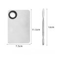 Makeup Mixing Palette Upgrad Stainless Steel Metal Mixing Tray with Spatula Artist Tool for Mixing Foundation Nail-Art.