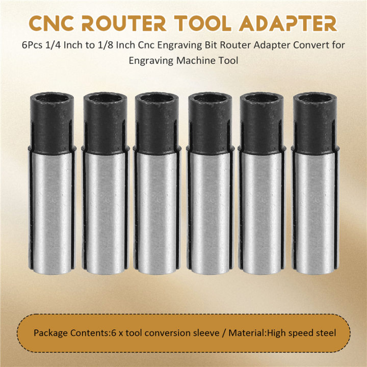 6Pcs%201/4%20Inch%20to%201/8%20Inch%20Cnc%20Engraving%20Bit%20Router%20Adapter%20Convert%20for%20Engraving%20Machine%20Tool%20-%20Image%207