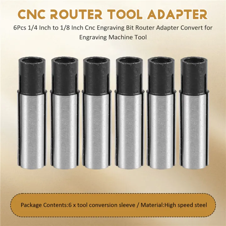 6Pcs%201/4%20Inch%20to%201/8%20Inch%20Cnc%20Engraving%20Bit%20Router%20Adapter%20Convert%20for%20Engraving%20Machine%20Tool%20-%20Image%207