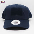 Navy Blue Tactical Operator Ripstop Cotton Baseball Cap With Loop Patch. 