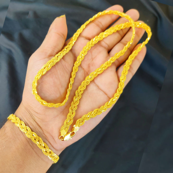 Indian Trendy Design Fashionable Gold Plated Beni Chain & Bracelet For Girls- Chain For Girls