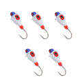 Ice fishing jigs set 5 Pcs Winter Ice Fishing Jigs Kit Hooks Lures for Bass Perch Crappie Micro 5MM Ice Fishing Gear.