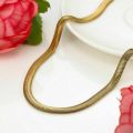 Simple Snake Bone Necklace Men's Plain Golden Color Necklace- Fashion Chain. 