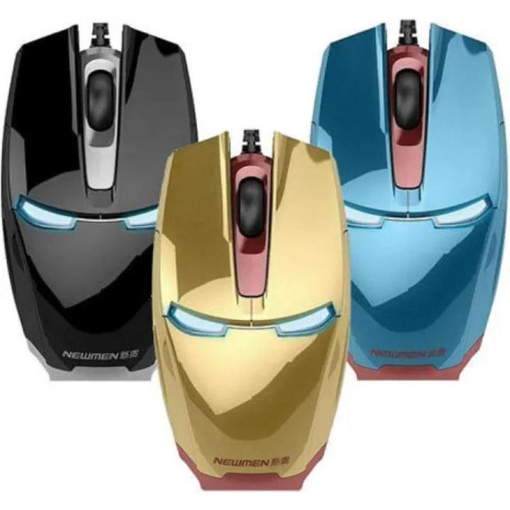 Newman Iron Man Wired Optical Gold & Black LED Gaming Mouse -Rgb Mouse