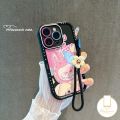 Cute Cartoon Labubu Soft Case Compatible for IPhone 11 16 15 14 13 12 Pro Max 7Plus X XR XS Max 7 8 15 6 6S 16 Plus SE 2020 Trendy Pop Mart Flower Bracelet Cover. 