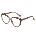 Cat Eye Color Block Leopard Frame Eyeglasses Retro Clear Lens Blue Light Blocking Glasse. 