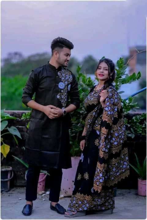 Occasional%20Dress/Couple%20Set/Matching%20Dress/Traditionally%20Dress/Sari%20And%20Panjabi-%20Block%20Print%20Saree%20&%20Panjabi%20-%20Sharee%20For%20Women%20-%20Image%202