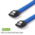 2 Pcs 50CM SATA 3.0 III SATA3 7Pin Data Cable 6Gb/S SSD Cables HDD Hard Disk Data Cord with Nylon Sleeved Premium Version (Black & Red).