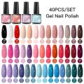 Mtssii 60/40Pcs Gel Nail Polish Set Vernis Semi Permanent UV Gel Varnish for Manicure Set Soak Off Nail Kit Base Top Coat Kits. 