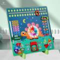 Wooden Learning Calendar Weather Season Time Cognitive Puzzles Learning Educational Toy for Girls. 