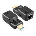 60M HDMI Extender over Single Rj45 Cat6 Cable 1080P HDMI Ethernet Extender Video Transmitter Adapter for PC Loptop HDTV Monitor. 