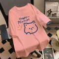 Summer Short Sleeve T Fat T-shirt mm Loose All-Matching Bottom Missing plus Size chic Girlfriends clothes oversize Top for Women. 