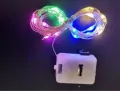 Green Artificial Ivy Leaf Vine 2M 20 LED Multicolour String Lights - Battery Powered Fairy Garland for Wedding Home Room Wall Decoration Indoor Outdoor Waterproof. 