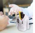 Doctor Coat Pen Pencil Holder Stand For Desk And Offices Tables (Plastic), Stationery, White.