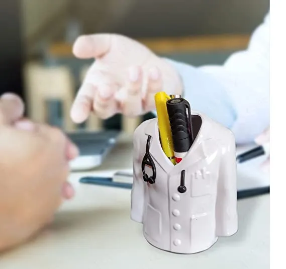 Doctor%20Coat%20Pen%20Pencil%20Holder%20Stand%20For%20Desk%20And%20Offices%20Tables%20(Plastic),%20Stationery,%20White%20-%20Image%206