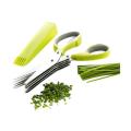 Vegetable Cutter 5 Blade Scissor - Silver and Green. 