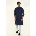 Masculine Deep Royal Jacquard Slim Fit Panjabi For Men. 