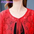 Women Lace Jackets Boho Floral Embroidered Lace-up Shawl Jacket for Women Stylish Sun Protection Coat with Hollow Out Design Perfect for Fall Spring Seasons Lightweight Lace Jacket.