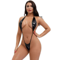 Womens Metallic Shiny Lacing Bikini Swimsuit Non-Padded Triangle Cup Bra Top with G-String Biquini Set.