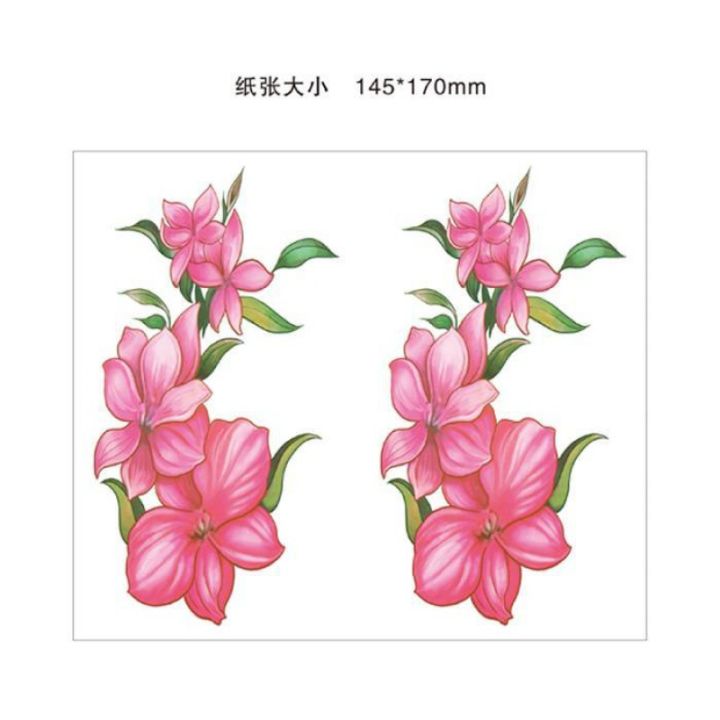 Miss%20Meow%20Colorful%20Flower%20Tattoo%20Sticker%20Waterproof%20Female%20Lasting%20Vertical%20C-section%20Scar%20Covering%20Tattoo%20Sticker%20-%20Image%204
