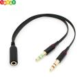 3.5mm AUX Audio Mic Splitter Cable Earphone Headphone Adapter Female to 2 Male for Dual Audio and Microphone Use. 