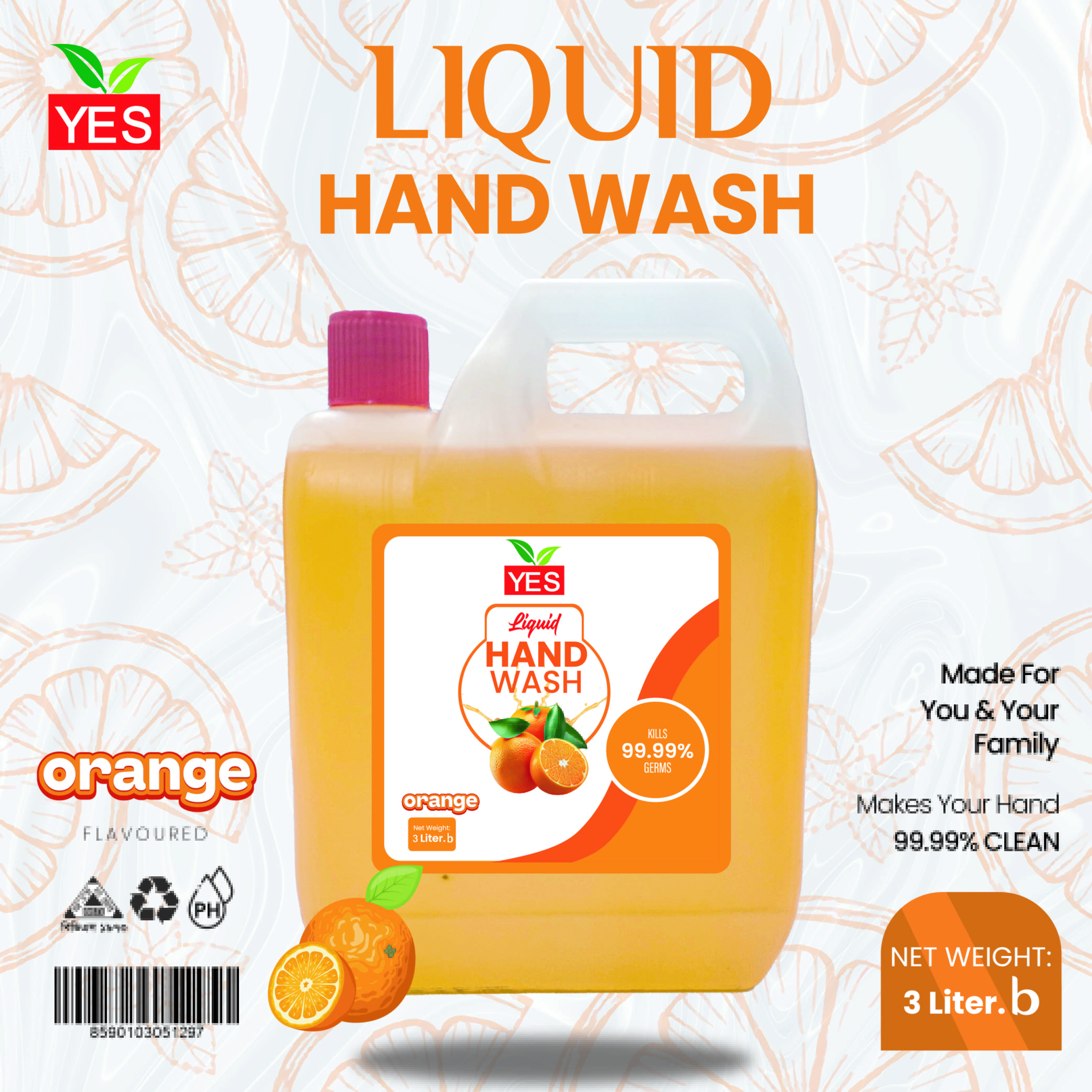 Yes Hand Wash Liquid Orange - 3Ltr.>” /></p>
<p>Regular Price : 330 BDT<br />
Sales price Is: 165 Taka.</p>
<p>OrderINFO : &ID641661662JH<br />
More Products : <a href=
