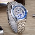 Chino full-automatic mechanical watch waterproof hollow steel band watch men's and men's watch fashion casual bottom watch. 