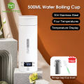 MAYTTO Boiling Water Cup Electric Heating Cup Portable Thermos Bottle 304 Stainless Steel Bottle Vacuum Flask Thermos Bottle 500ML Water Bottle Temperature Display Digital LED Cup. 