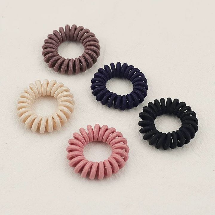 Women's Spiral Hair Ties Telephone Wire Cord Girl Hair Ring Elastic Head Bands Rubber Band Scrunchies Ladies Headwear Sweet Korean Large Spring Summer Thickened Stretchy Children Durable Tie Hair Tool Hair Accessories