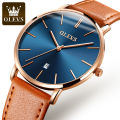 OLEVS 5869 Fashion Casual Men's Watches Waterproof Sports Leather Quartz Watches For Men. 