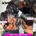 Wow Angel 360 HD Lace Frontal Wigs Body Wave Full Lace Wigs Human Hair Wigs Pre Plucked Peruvian Hair High Ponytail For Woman. 