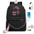 black pink Same Style USB Rechargeable Backpack Multifunctional Backpack ins Large Capacity Waterproof Schoolbag. 