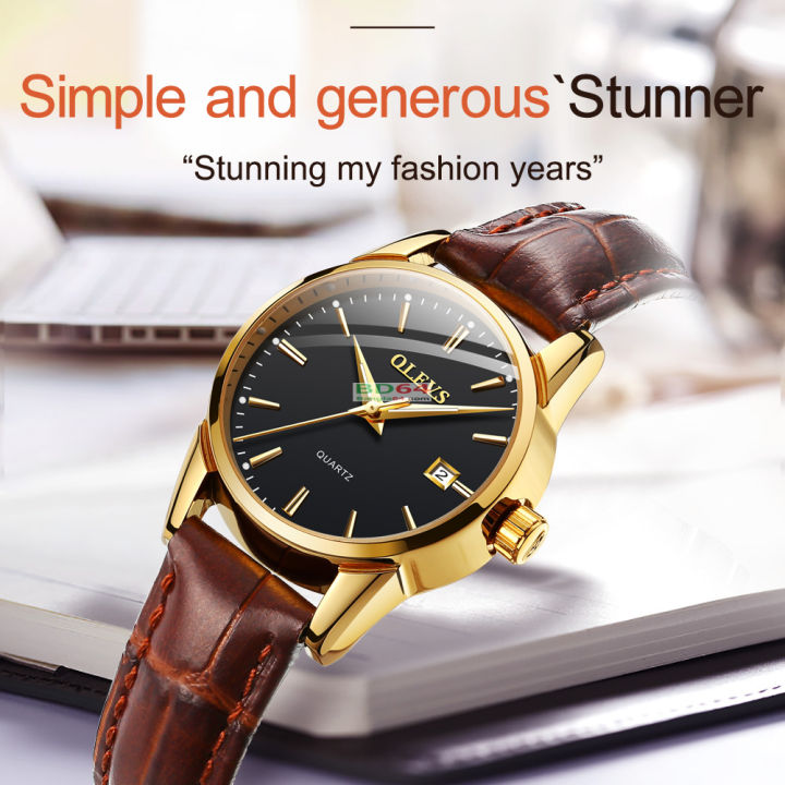 Olevs%206898%20Brown%20PU%20Leather%20Analoge%20Wrist%20Watch%20For%20Men%20-%20Image%207