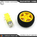 Dc Gear Motor Dual Shaft And Robotic Car Wheel for RC Car (2 Pair = 2 Yellow Motor + 2 Wheel 65mm).