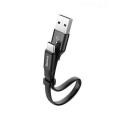 USB Type C Fast Charger Data Cable 23cm - Black. 