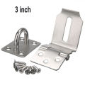 Stainless Steel Hasp 90 Degree Shed Latch Security Padlock Anti-Theft Door Latch Lock Hasp 3/4/5 Inch With Staple Home Hardware.
