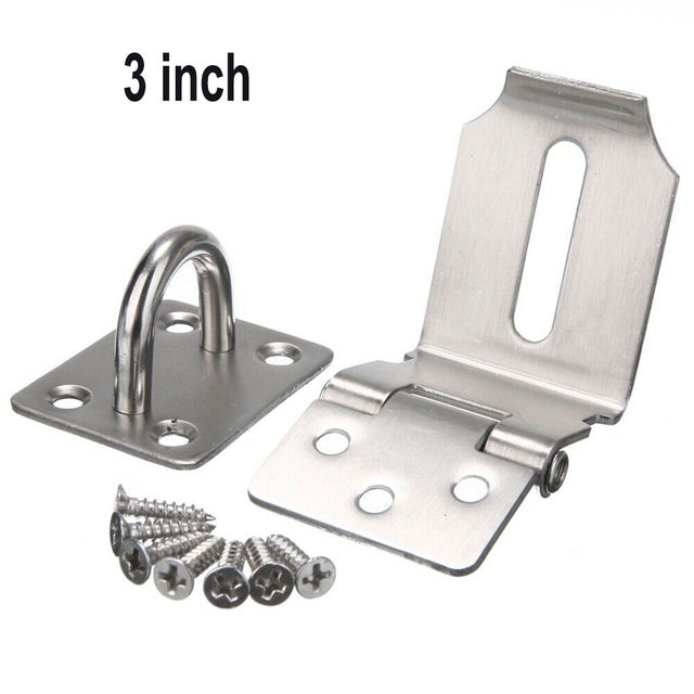 Stainless%20Steel%20Hasp%2090%20Degree%20Shed%20Latch%20Security%20Padlock%20Anti-Theft%20Door%20Latch%20Lock%20Hasp%203/4/5%20Inch%20With%20Staple%20Home%20Hardware%20-%20Image%204
