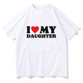 I Love My Daughter Red Heart Symbol Letters Family Aesthetic T-shirts WOMEN 100% Cotton Sense of Design T Shirt Harajuku Fashion. 