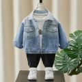 Baby Boys Denim Jacket 2023 New Spring Clothes Children's Coat Kids Boy Autumn Fashion Lapel Jeans Jacket 2 4 6 7Y. 