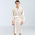 Gent's Comfortable Plus Size Water-Absorbing Quick-Drying Spa Sweat Bathrobe Couple Robes Pajamas Thin Kimono Waffle for Men’s. 