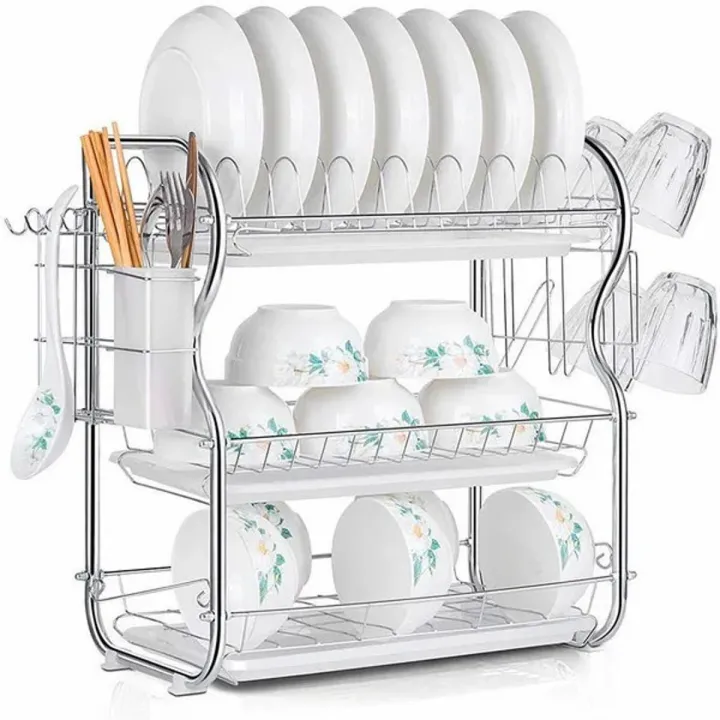 Steel Racks Daraz Iron Plated Stainless Steel Kitchen Rack | Daraz.com.bd