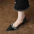 339-32 and Elegant Silk High Women's Thin Heels, Pearl Twisted Single Shoes, New Chinese Wedding Shoes Companion. 