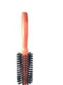 Curly Wood Handle Round Hair Comb-1pc. 