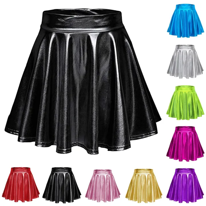 Womens%20Laser%20High%20Waist%20Mini%20PU%20Leather%20Skirt%20Club%20Party%20Dance%20Shiny%20Holographic%20Skirts%20Harajuku%20JK%20Metallic%20Pleated%20Skirt%20-%20Image%203