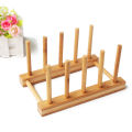 Durable Dish Rack Pots Wooden Plate Stand Wood Kitchen Cup Display Drainer Holder.