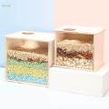 Hamster Digging Box Hamster Sand Bath Box Bed Visible Playing Hideout Rest Hutch Bathroom Sand Bath Container for Gerbils Chinchillas Mice , 20cmx16cmx18cm. 